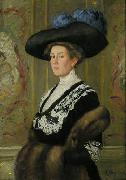 Portrait einer Dame mit Hut, Ernst Oppler